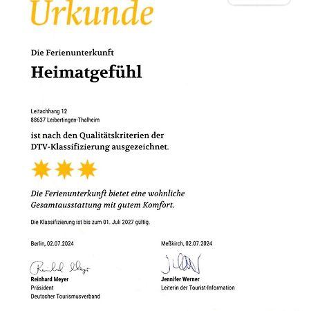 Ferienwohnung Heimatgefuehl Thalheim Leibertingen 外观 照片